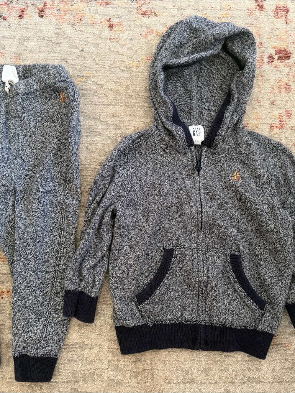 Baby Gap Boys 18-24M Navy Marled Hoodie Jogger 2 Piece Set